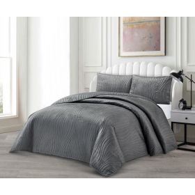 LAVELLA IRIS TAGESDECKE SET | 240X250 CM DUNKELGRAU 3-TEILIG