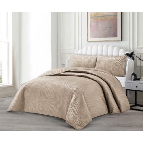 LAVELLA IRIS TAGESDECKE SET | 240X250 CM BRAUN 3-TEILIG