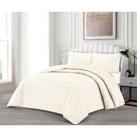 LAVELLA IRIS TAGESDECKE SET | 240X250 CM CREME 3-TEILIG