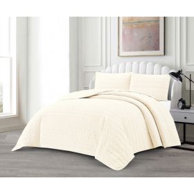 LAVELLA BADE TAGESDECKE SET | 240X250 CM CREME 3-TEILIG