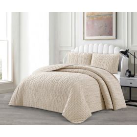 LAVELLA IPEK TAGESDECKE SET | 240X250 CM BEIGE 3-TEILIG
