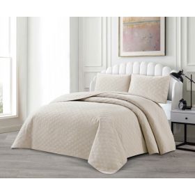 LAVELLA HAVIN TAGESDECKE SET | 240X250 CM BEIGE 3-TEILIG