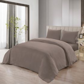 LAVELLA SADE DEKBEDOVERTREK SET | BRUIN 240X220 CM 4-DELIG