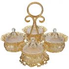 SERVIERSCHALE CNR2209-4 | 31X31 CM 4-FACHS GOLD