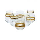 BRICARD LINES WATER GLASSES SET  | GOLD 6-PIECE