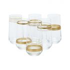BRICARD LINES LONGDRINK GLASSES SET | GOLD 6-PIECE