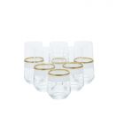 BRICARD LINES LONGDRINK GLASSES SET | WHIT-GOLD 6-PIECE