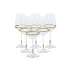 BRICARD LINES WINE GLASSES SET | WHIT-GOLD 6-PIECE