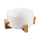BRICARD LOIRE DISH WITH STAND | Ø21,6X12,6 CM WHITE - BAMBOO
