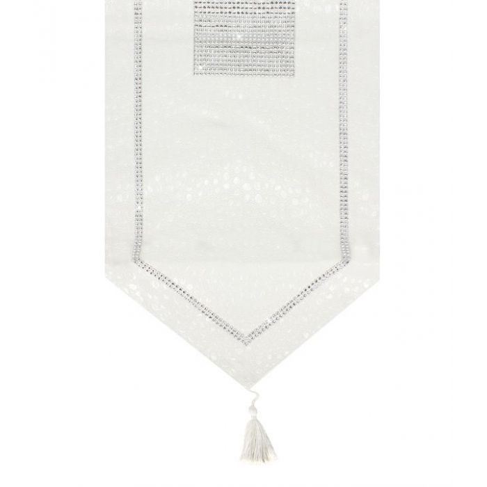 Tafelkleed Leder 183x33cm White Tafelkleed Leder 183x33cm White