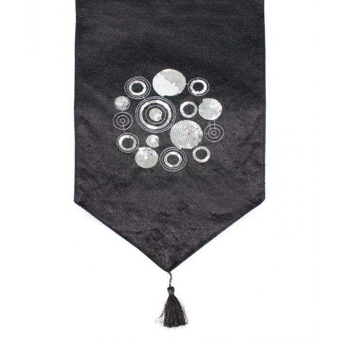 Tafelkleed Suede Black 180x33cm Tafelkleed Suede Black 180x33cm