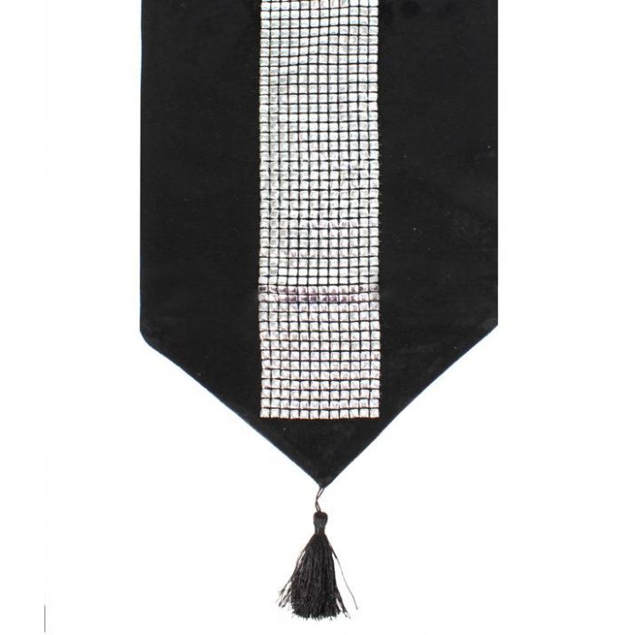 Tafelkleed Diamond Black 180x33cm