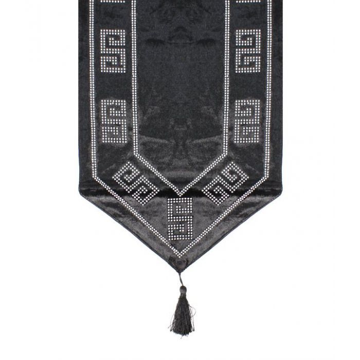 Tafelkleed Black Silver Diamond 180x33cm Tafelkleed Black Silver Diamond 180x33cm