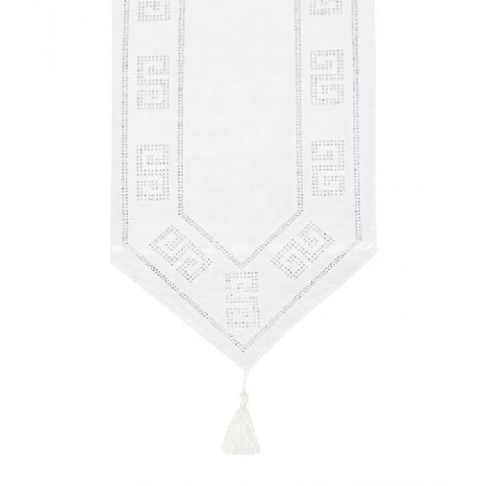 Tafelkleed White Silver Diamond 180x33cm Tafelkleed White Silver Diamond 180x33cm