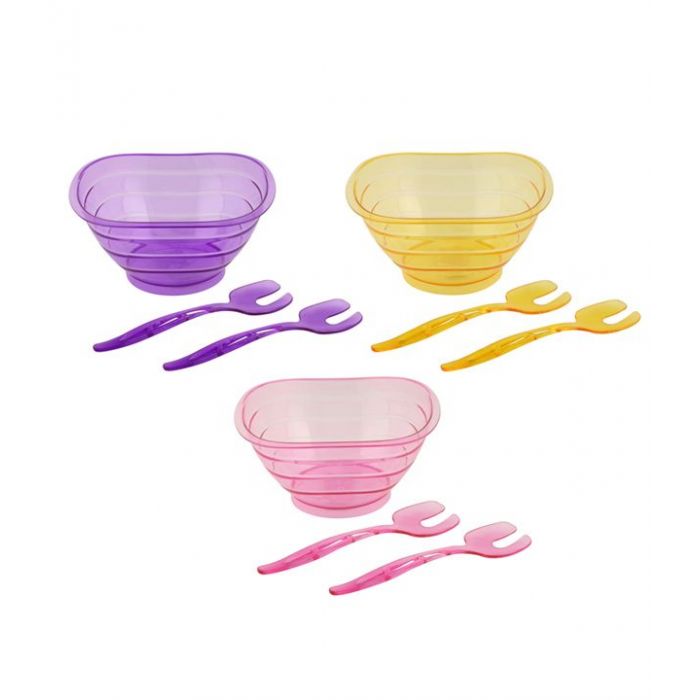 SALADE SCHAAL MET OPSCHEPLEPEL MIX COLOURS SALADE SCHAAL MET OPSCHEPLEPEL MIX COLOURS