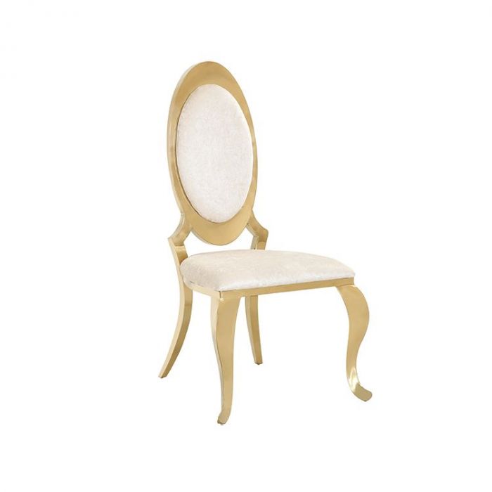 GENOVA DINING CHAIR GOLD | BEIGE FABRIC A41-1 GENOVA DINING CHAIR GOLD | BEIGE FABRIC A41-1