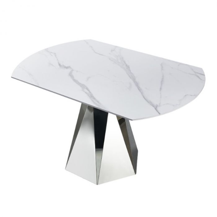 BARLETTA EETTAFEL ZILVER | Ø86/130X76 CM KERAMIEK CW002