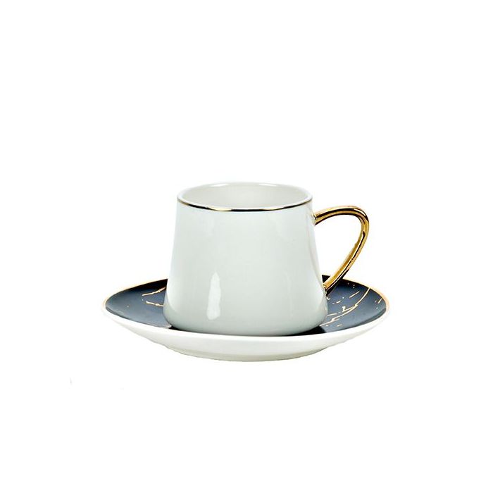 BRICARD MARMER THEE-ESPRESSOSET ZWART/WIT 183001 18-DELIG BRICARD MARMER THEE-ESPRESSOSET ZWART/WIT 183001 18-DELIG