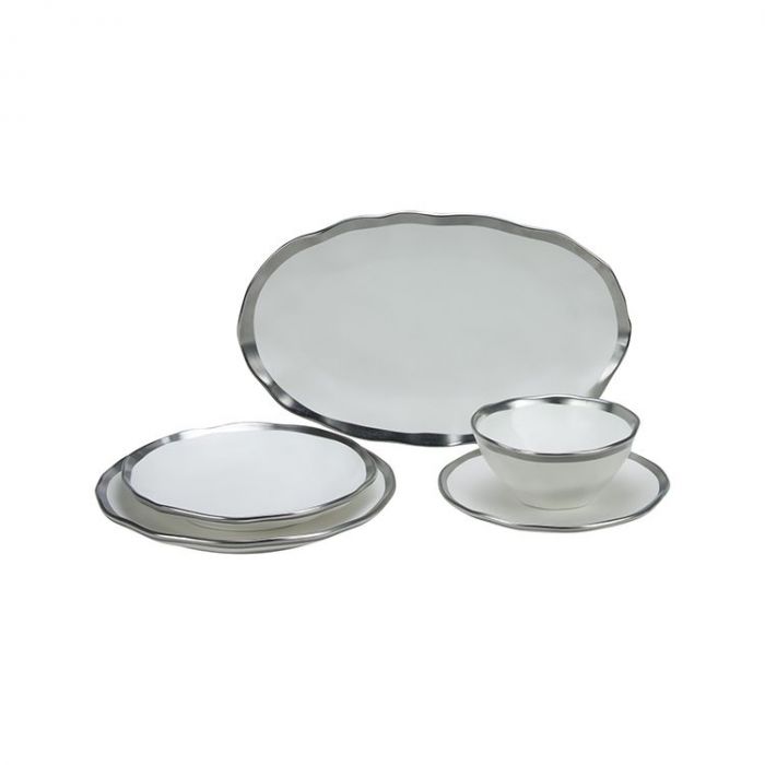 BRICARD DOLE TABLEWARE SET | WHITE-SILVER 25-PIECE BRICARD DOLE TABLEWARE SET | WHITE-SILVER 25-PIECE