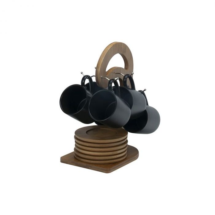 BRICARD 7768 SMALL MUG SET | BLACK - BAMBOO 25 PIECE BRICARD 7768 SMALL MUG SET | BLACK - BAMBOO 25 PIECE