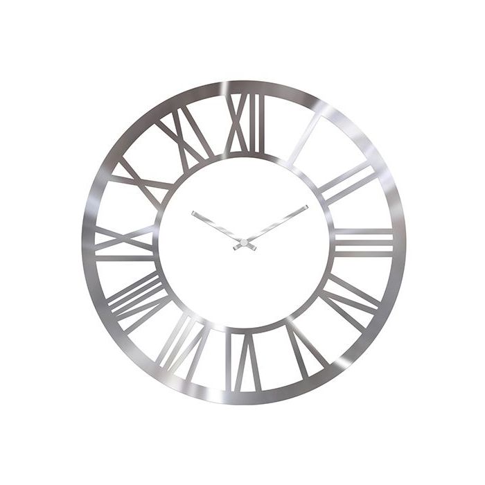 FUGURATO WANDKLOK ZILVER-WIT 61X6CM FUGURATO WANDKLOK ZILVER-WIT 61X6CM