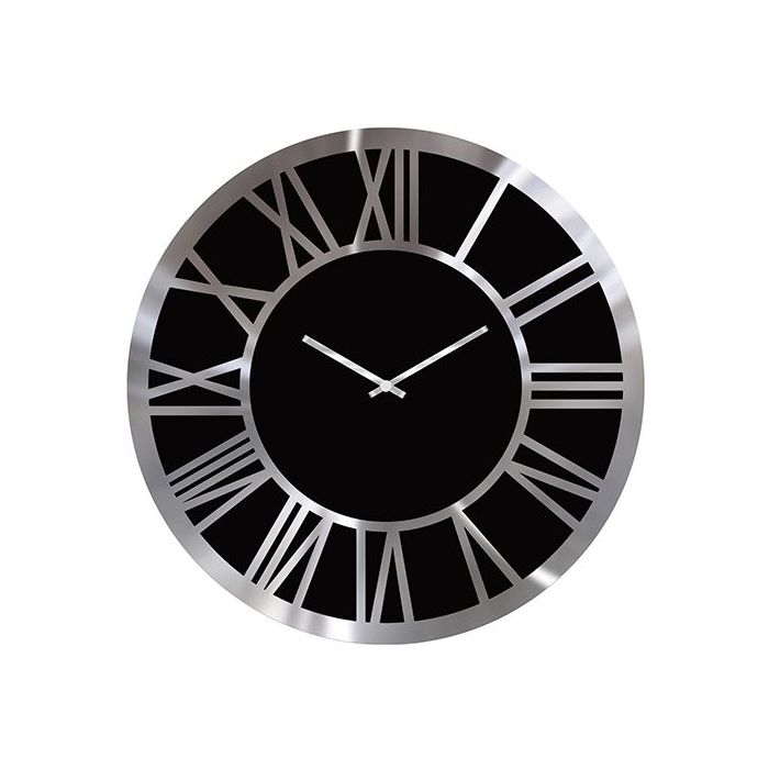 FUGURATO WANDKLOK ZILVER-ZWART 61X6CM FUGURATO WANDKLOK ZILVER-ZWART 61X6CM