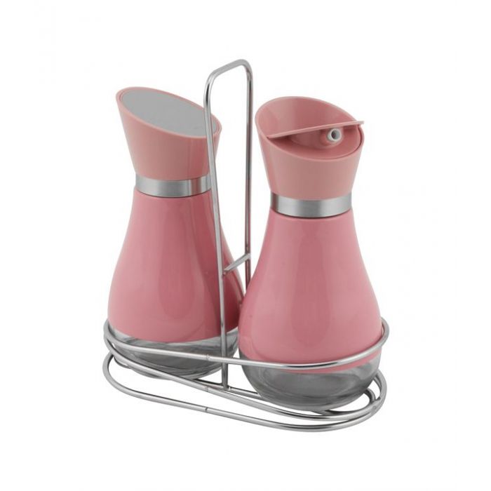 FERVEO 3 PIECE OIL AND VINEGAR SET PINK FERVEO 3 PIECE OIL AND VINEGAR SET PINK