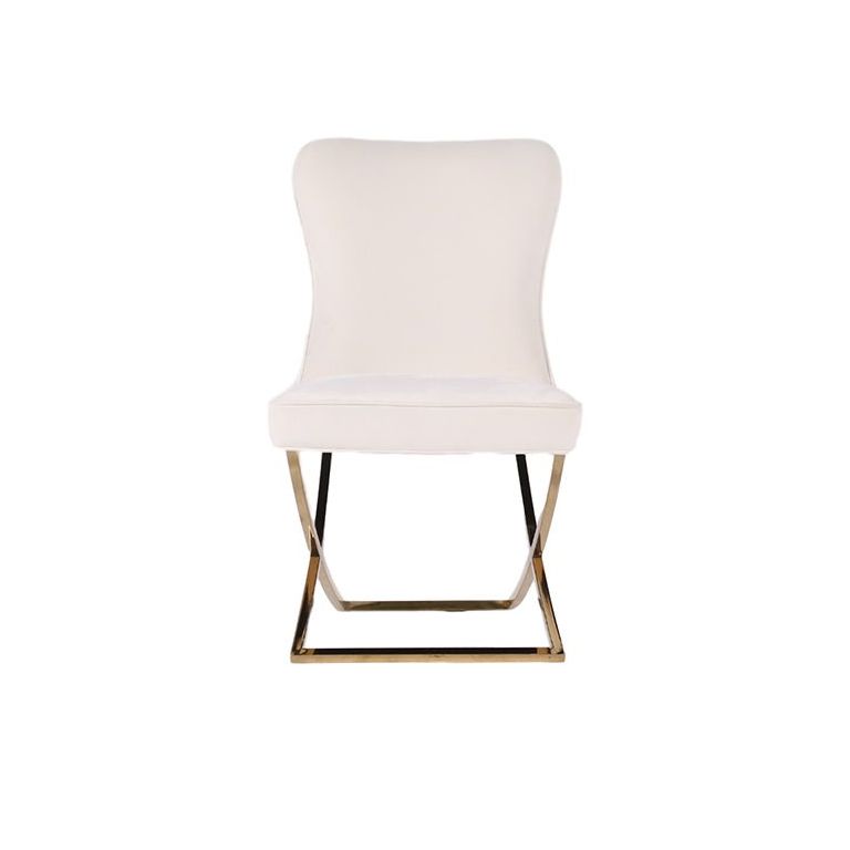 ANDRIA DINING CHAIR GOLD | BEIGE FABRIC MJ11-1