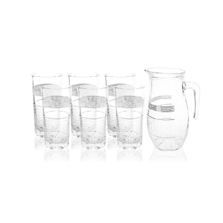 7 PIECE DRINKING GLASS SET P663-42 SILVER