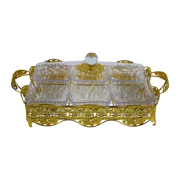 SERVING TRAY CNR2015-6 | 52X33 CM 6 COMPARTMENTS GOLD