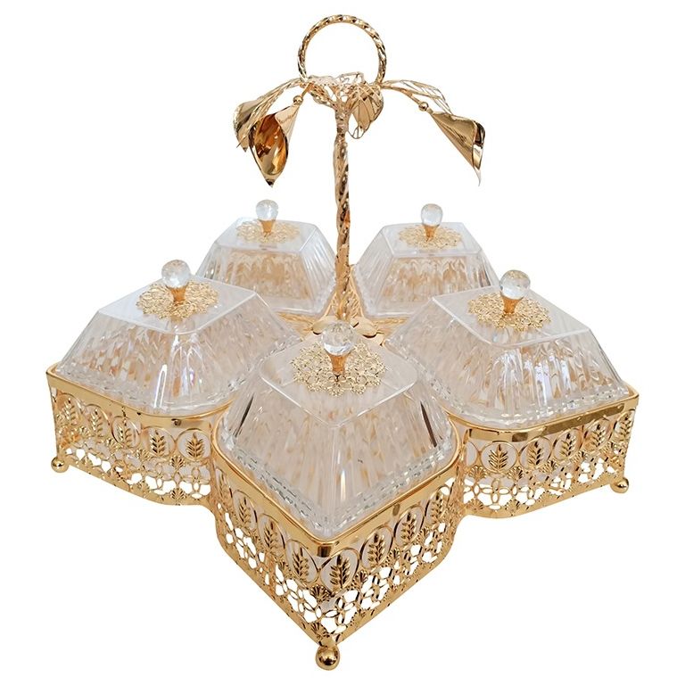 SERVEERSCHAAL CNR2205-5 | 40X40 CM 5-VAKS GOUD