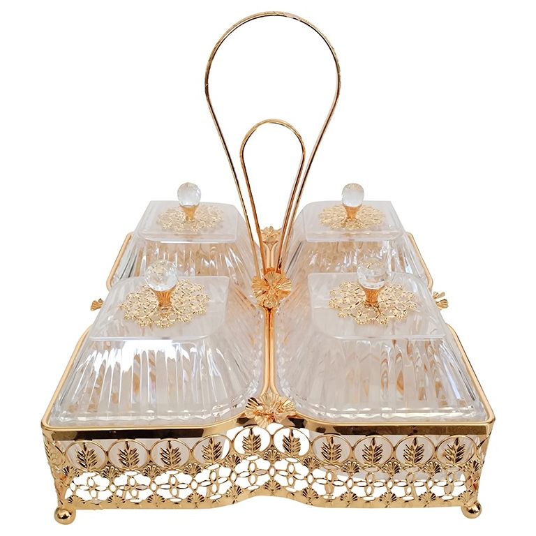 SERVEERSCHAAL CNR2023-4 | 29X29 CM 4-VAKS GOUD