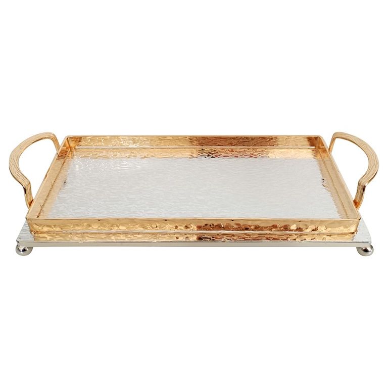 SERVING TRAY CNR133 | 30X14 CM GOLD-SILVER