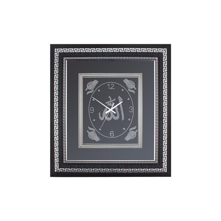 PAINTING WITH CLOCK DQ117A-S1 50 X 54.5 CM BLACK/SILVER
