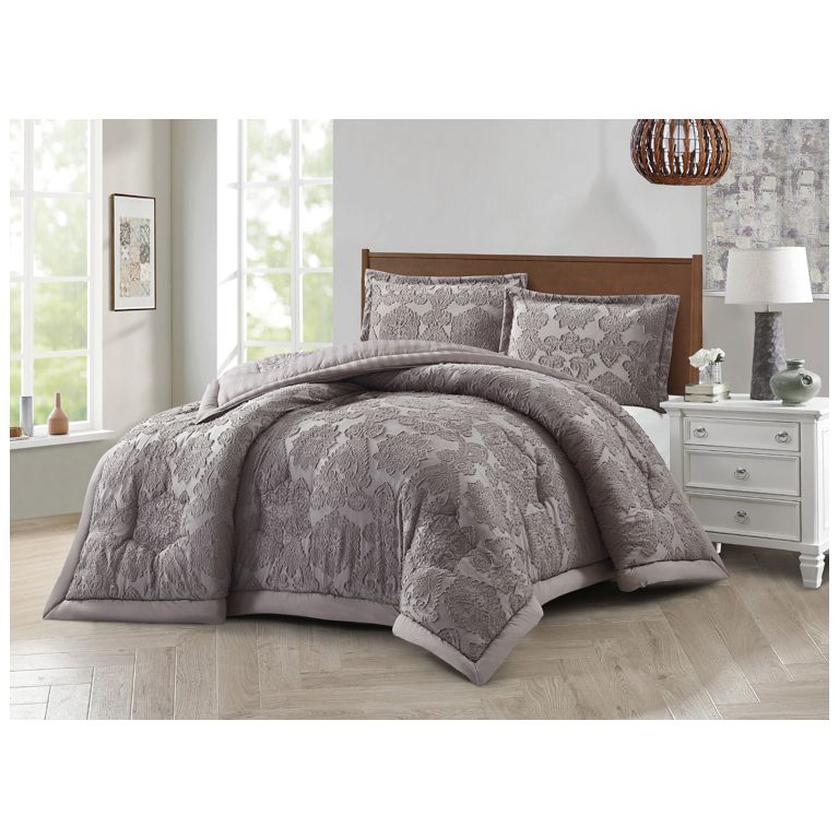 SARA COMFORTER SET CNR003 | TAUPE 3-PIECE