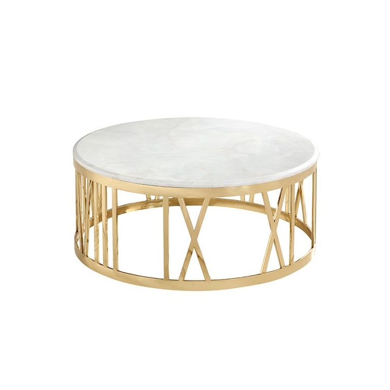 ROMA COFFEE TABLE GOLD | Ø100X42 CM MARBLE 928