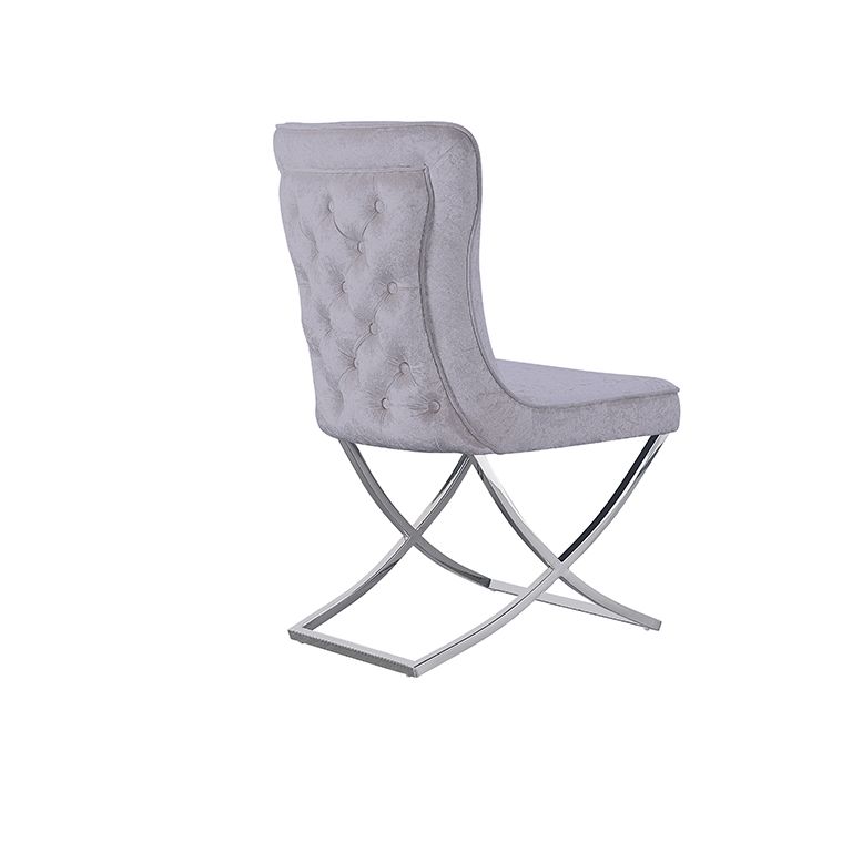 ANDRIA DINING CHAIR | SILVER FABRIC A41-4