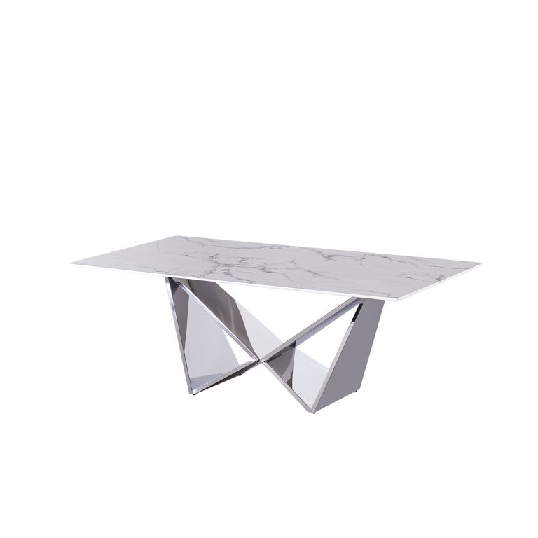 CENTO COFFEE TABLE SILVER | 130X70X42 CM MARBLE 757-1