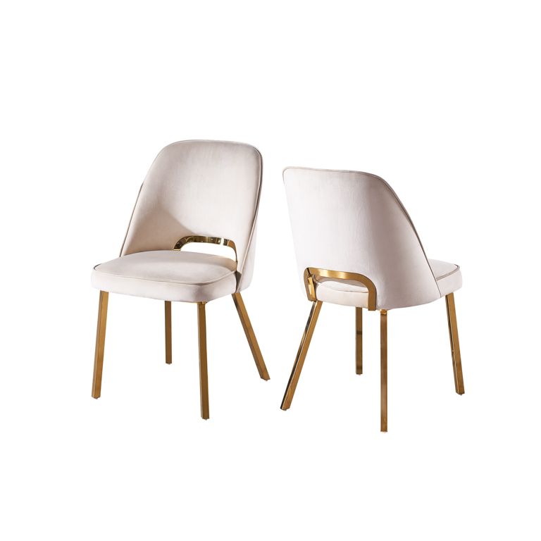 PESARO DINING CHAIR GOLD | TAUPE FABRIC MJ11-8