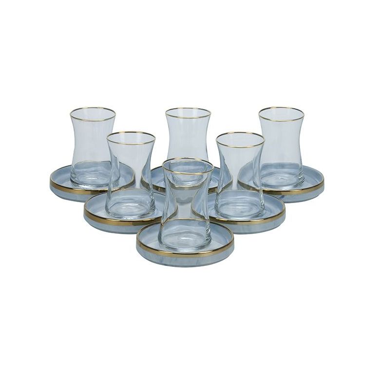 BRICARD SENS TEA SET | MARBLE-BLUE 12-PIECE