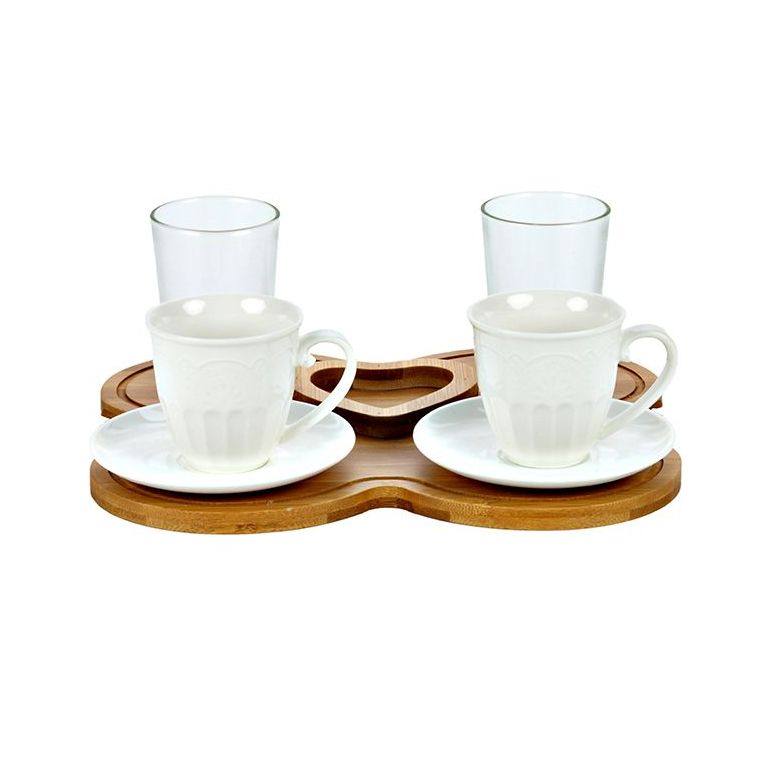BRICARD ESPRESSO SET 2-PERSOONS 84778 BAMBOO