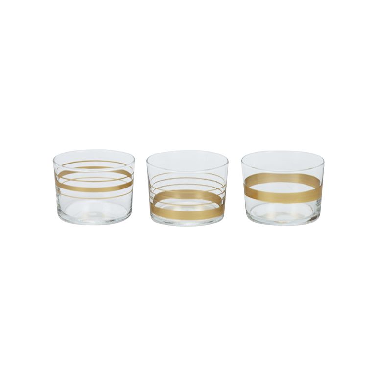 BRICARD LINES TUMBLER GLASSES | GOLD 3-PIECE