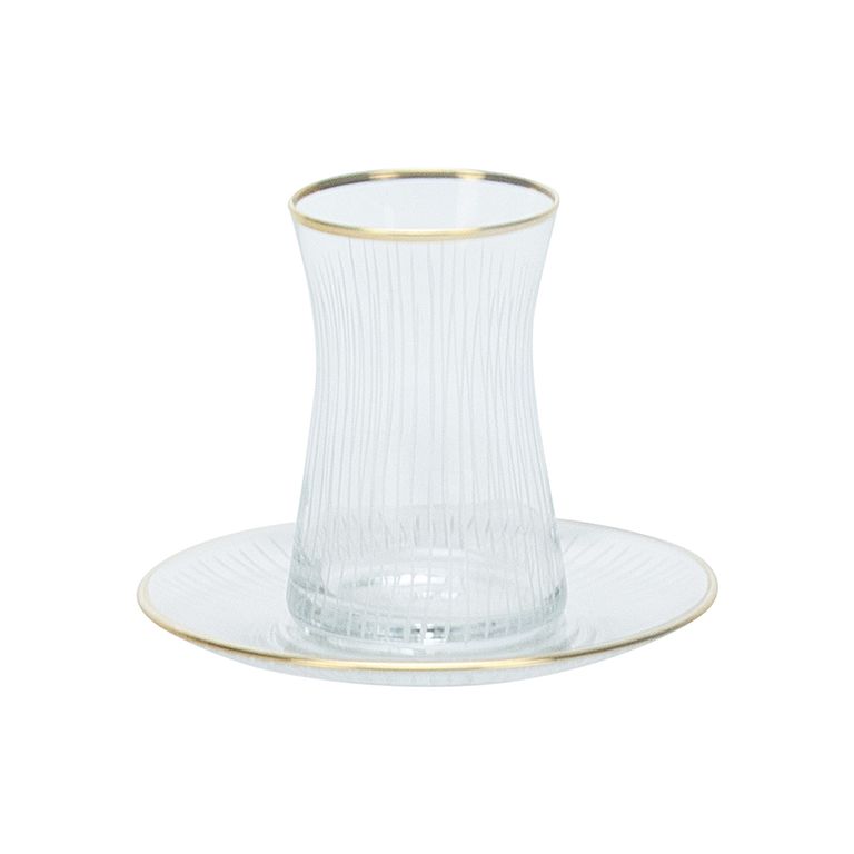 BRICARD SOLEI TEA GLASSES SET | GOLD 12-PIECE