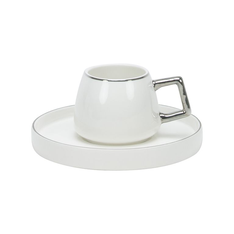 BRICARD ESPRESSO SET 2999 12/S-2 | WIT - ZILVER 12-DELIG