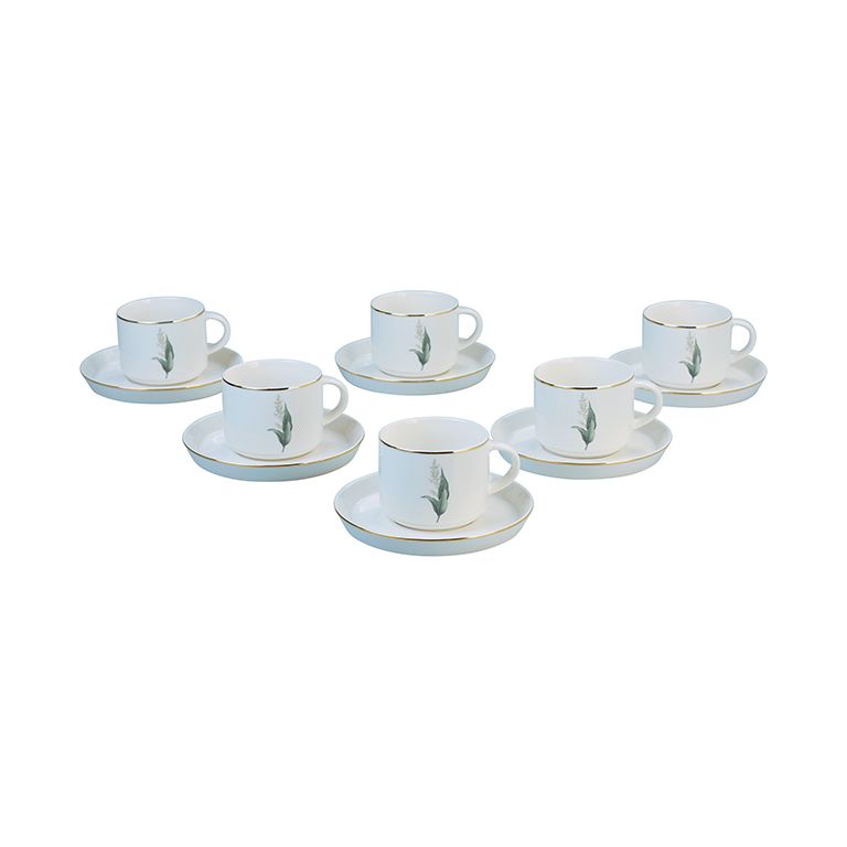 BRICARD LUNEL FLOWER KAFFEE SET | GOLD 12-TEILIG