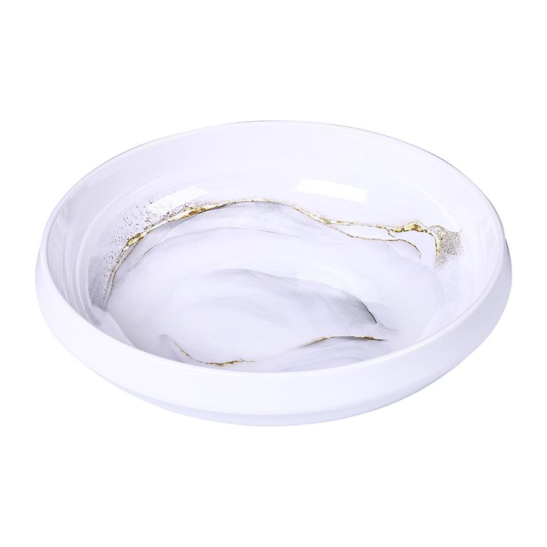 BRICARD MELAMINE SERVING BOWL 401 | WHITE-MARBLE Ø25 CM