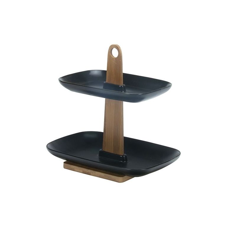 BRICARD 7913 SERVING STAND | BLACK - BAMBOO 4-PIECE