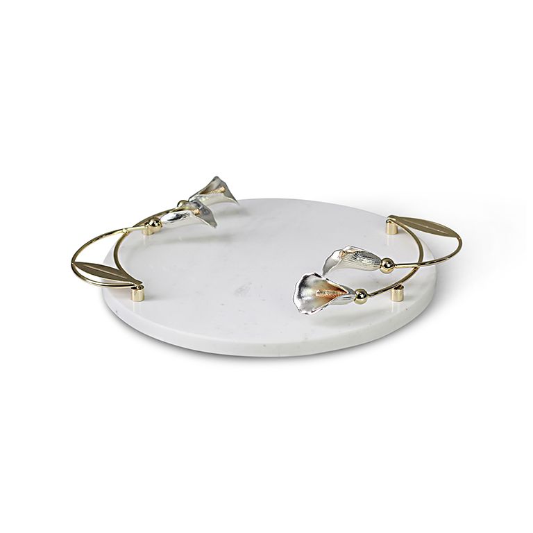 FUGURATO ELEGANCE SERVING TRAY 21A0334G-M | MARBLE - GOLD