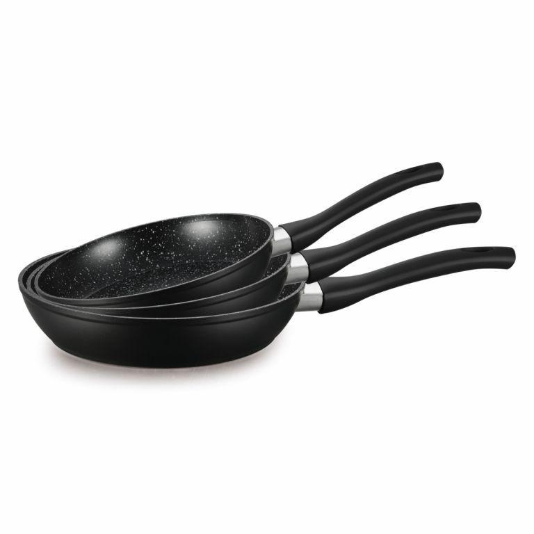 FERVEO NOVA KOEKENPANSET ZWART-WIT | Ø20/24/28 CM 3-DELIG
