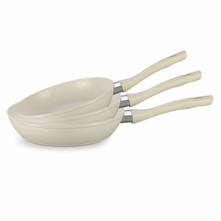 FERVEO NOVA KOEKENPANSET BEIGE-WIT | Ø20/24/28 CM 3-DELIG